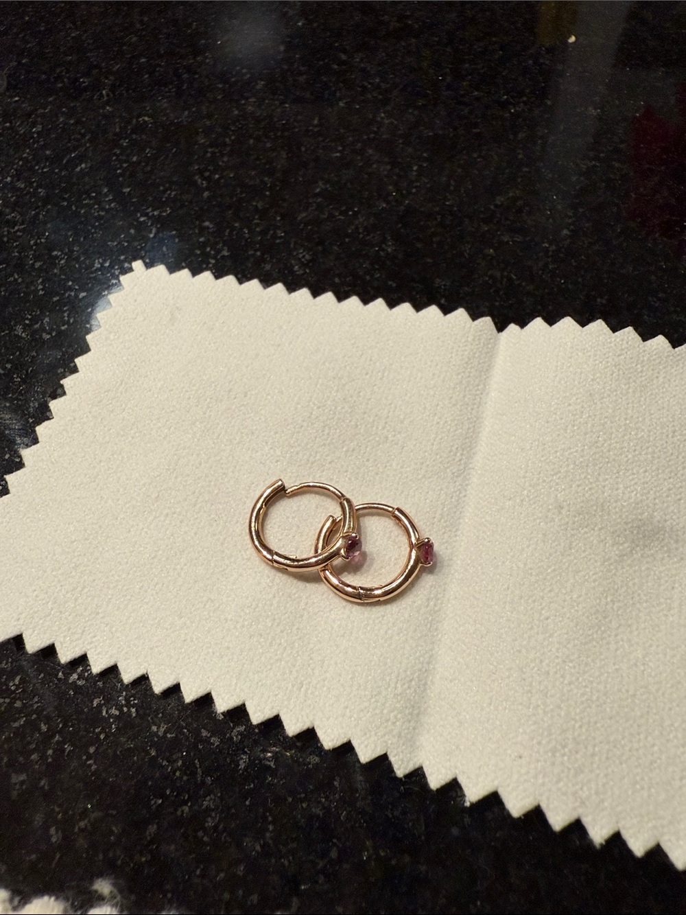 Pandora Rose Gold Hoop Earrings with Pink Stones